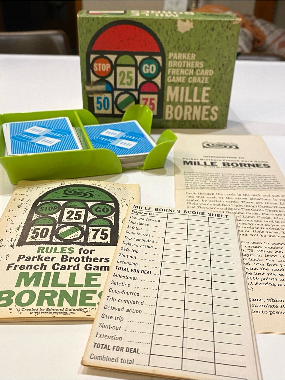 Vintage Mille Bornes French Card Game Parker Brothers - Complete